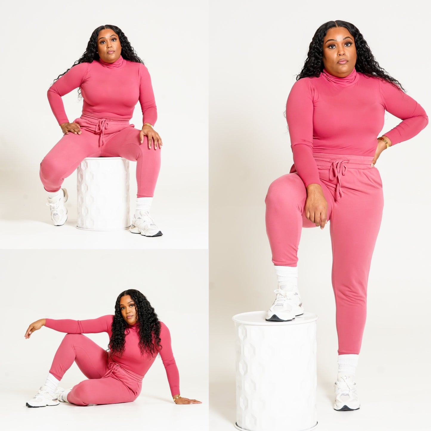 Mock Neck Jogger Set