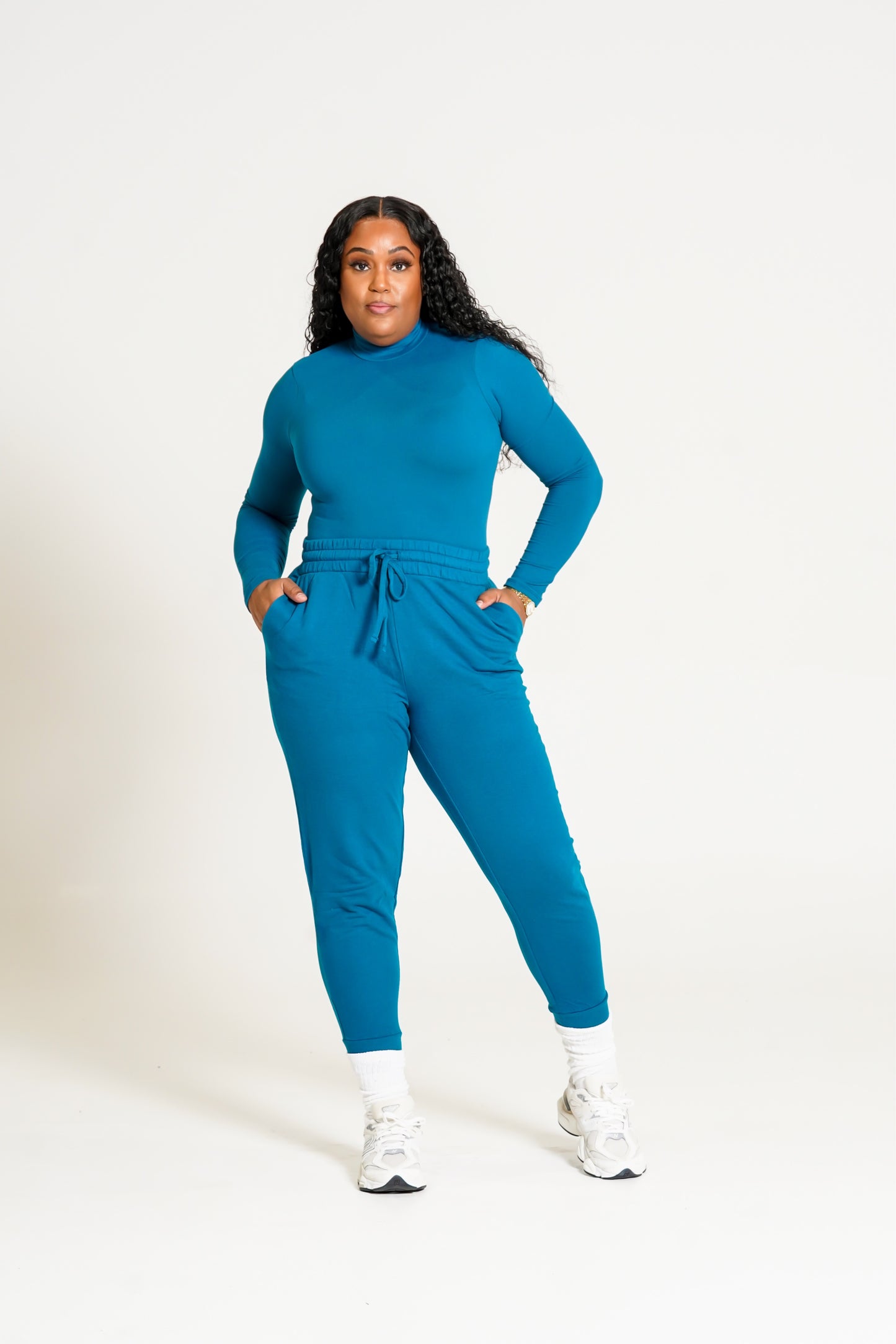 Mock Neck Bodysuit & Jogger Set