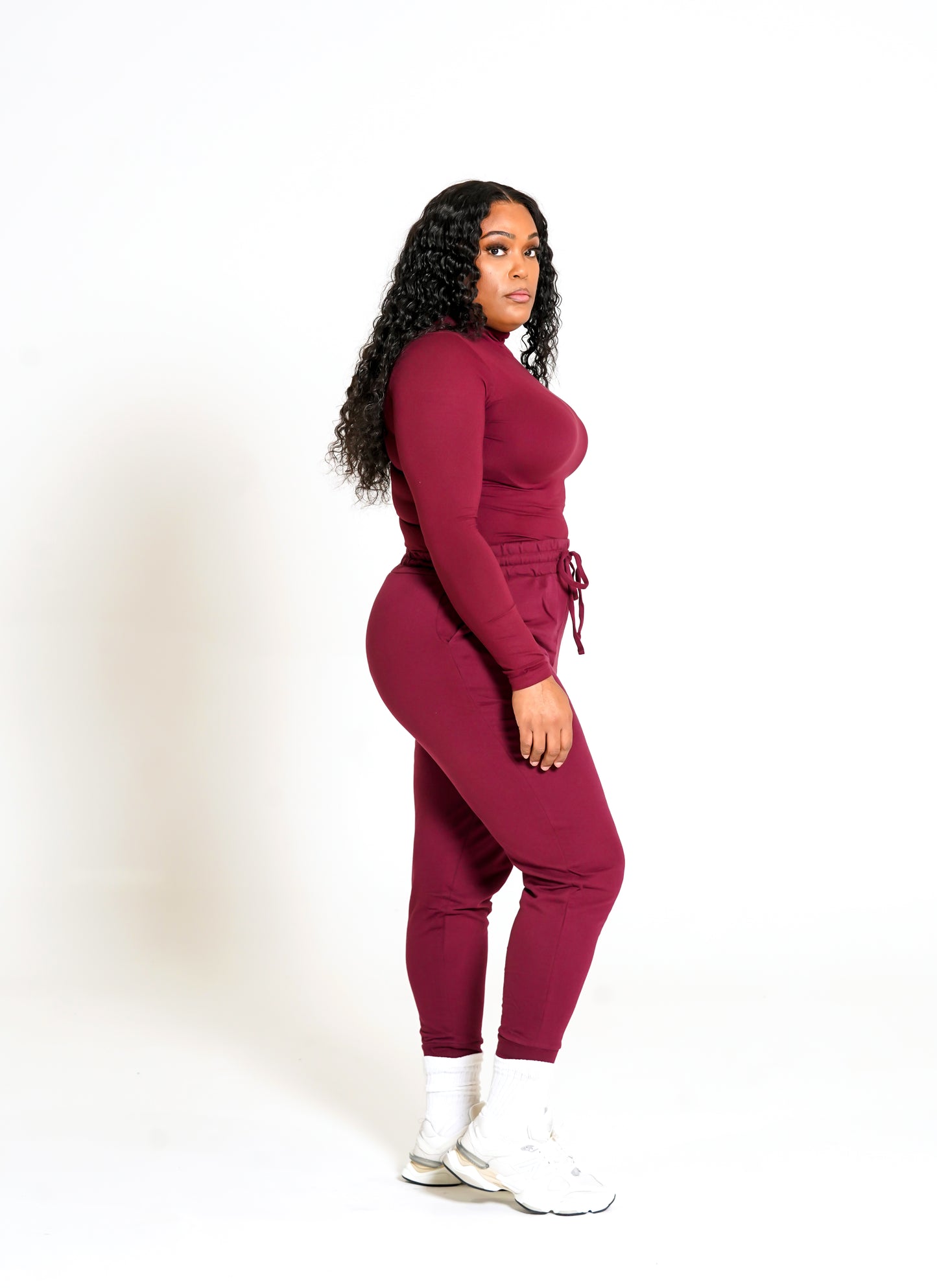 Mock Neck Jogger Set