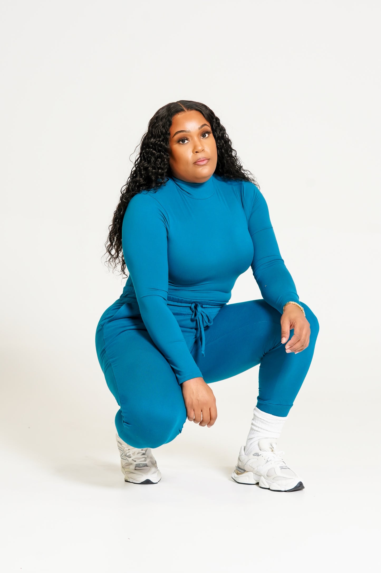 Mock Neck Bodysuit & Jogger Set