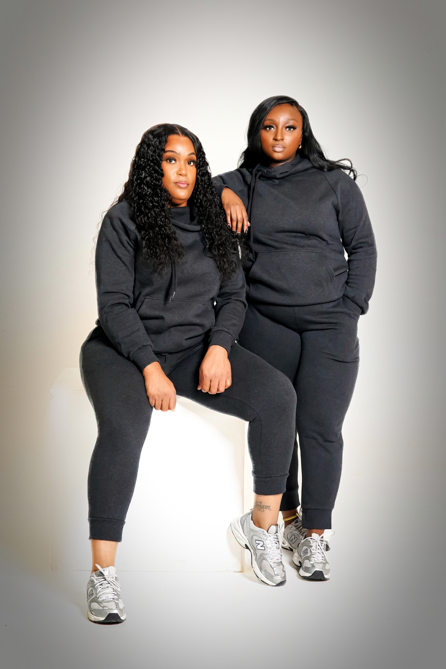 Cozy Side Tie Hoodie Jogger Set (Charcoal)