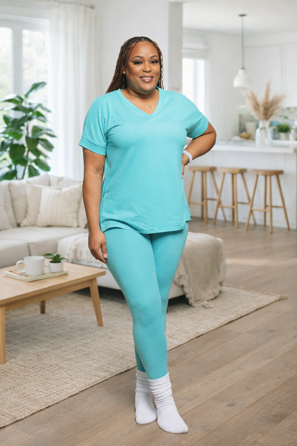 Throw & Go Leggings Set (Turquoise)