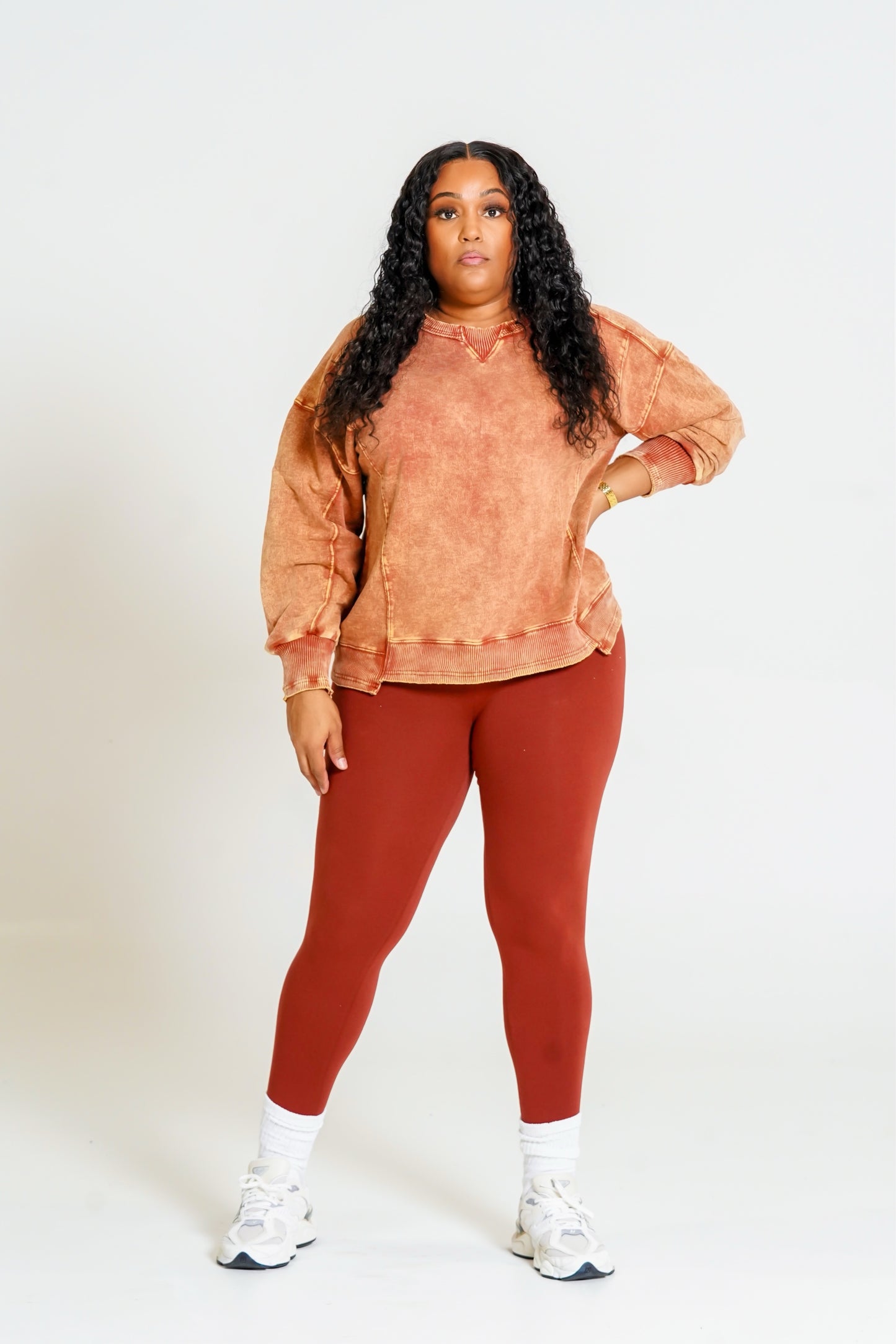 Vintage Acid Wash Lounge Set (Rust)