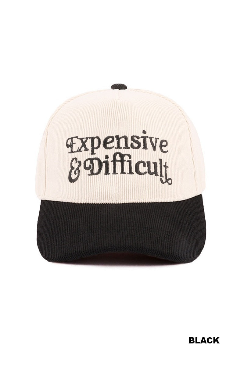 Expensive & Difficult Two-Tone Corduroy Cap (Black)