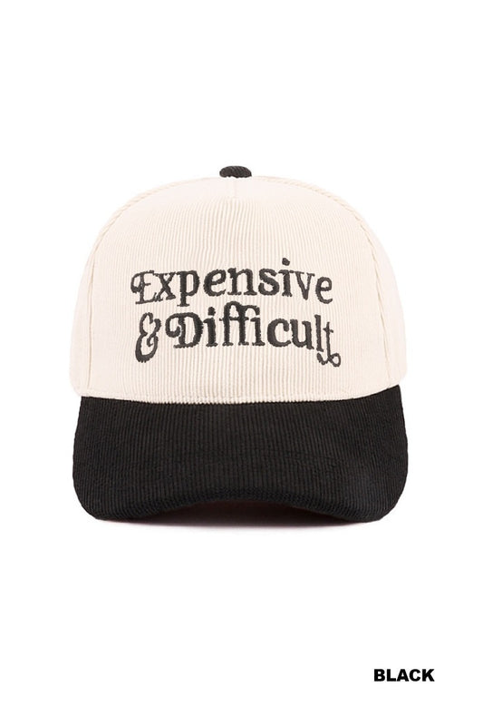 Expensive & Difficult Two-Tone Corduroy Cap (Black)