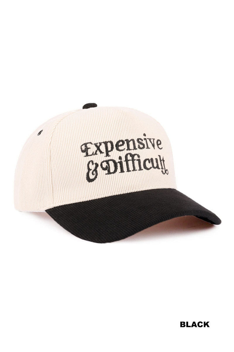 Expensive & Difficult Two-Tone Corduroy Cap (Black)