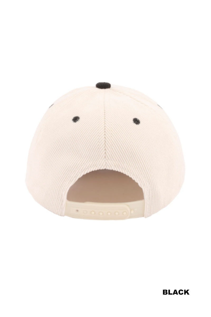 Expensive & Difficult Two-Tone Corduroy Cap (Black)