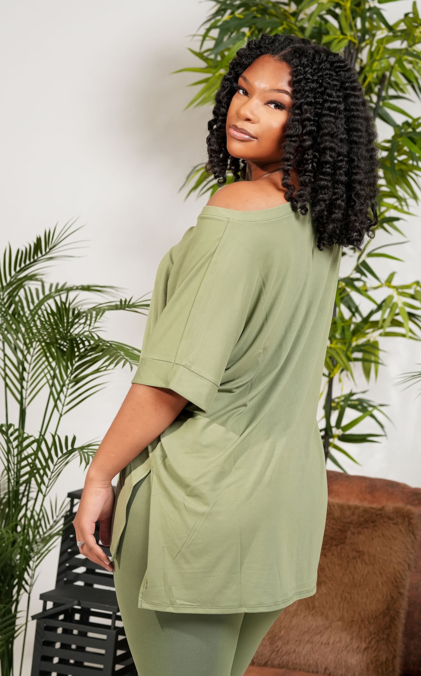 Throw & Go Leggings Set (Lt. Olive)