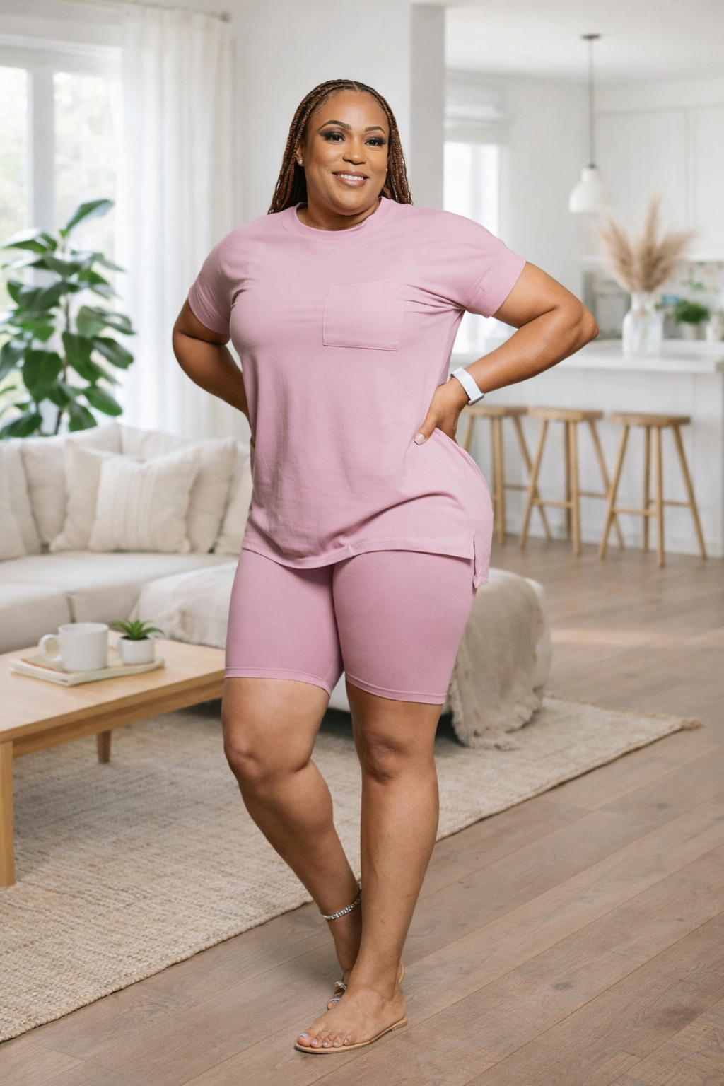 Throw & Go Short Set (Lt.Rose)