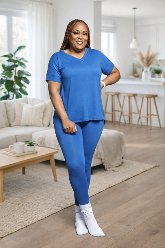 Throw & Go Leggings Set (Classic Blue)