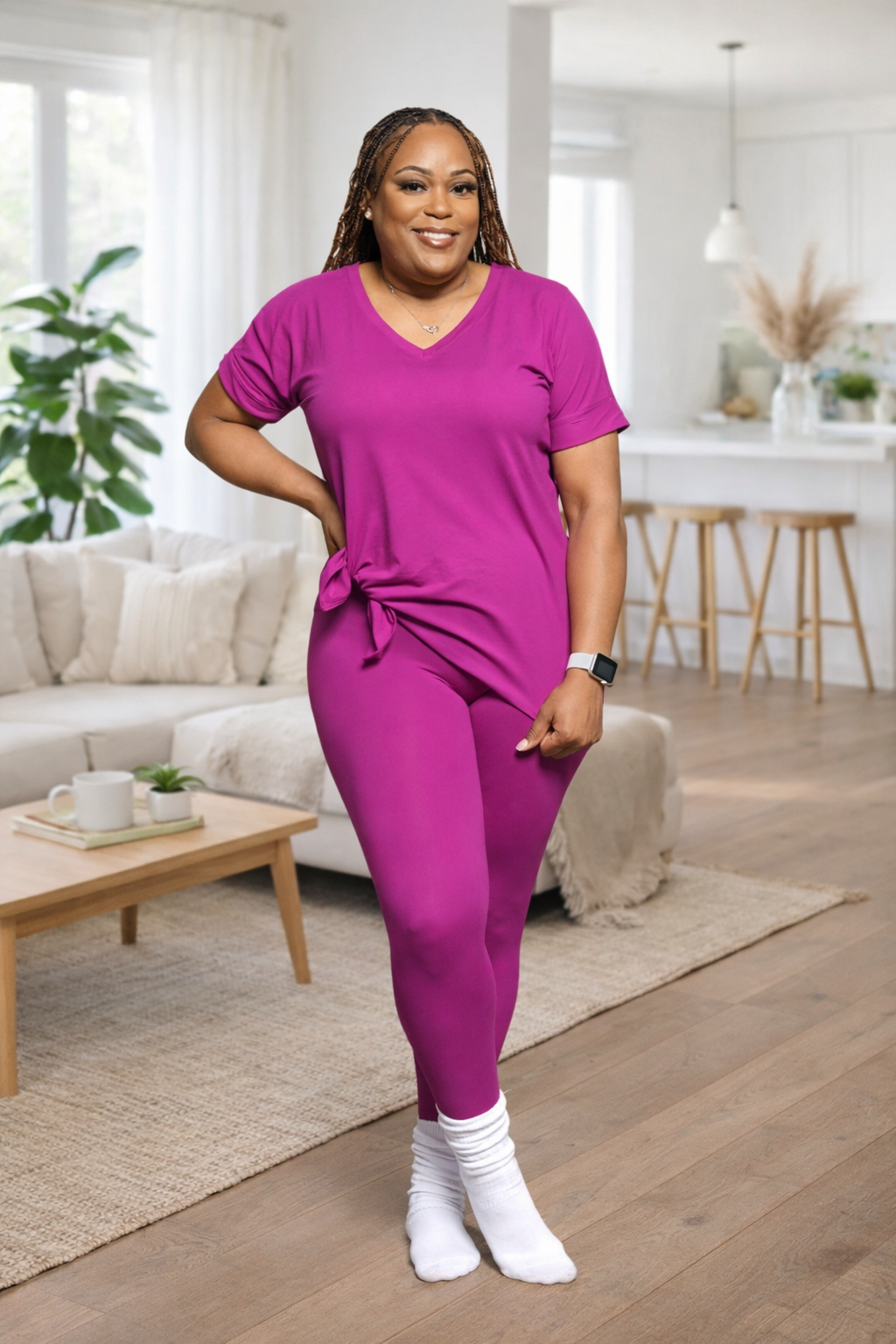 Throw & Go Leggings Set ( Lt.Plum)