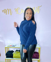 Cutout Turtleneck Speckled Sweater